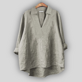Dovilė™ - Lininė Bluzonė Sidabrinė Elegancija