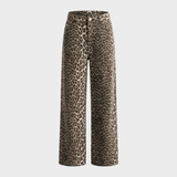 Carina™ - Retro džinsai su leopardų raštu